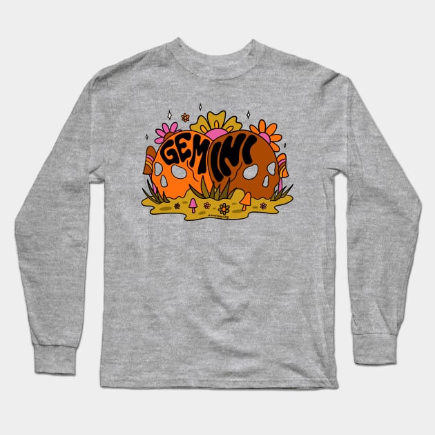 Gemini Skull Long Sleeve T-Shirt by Doodle by Meg